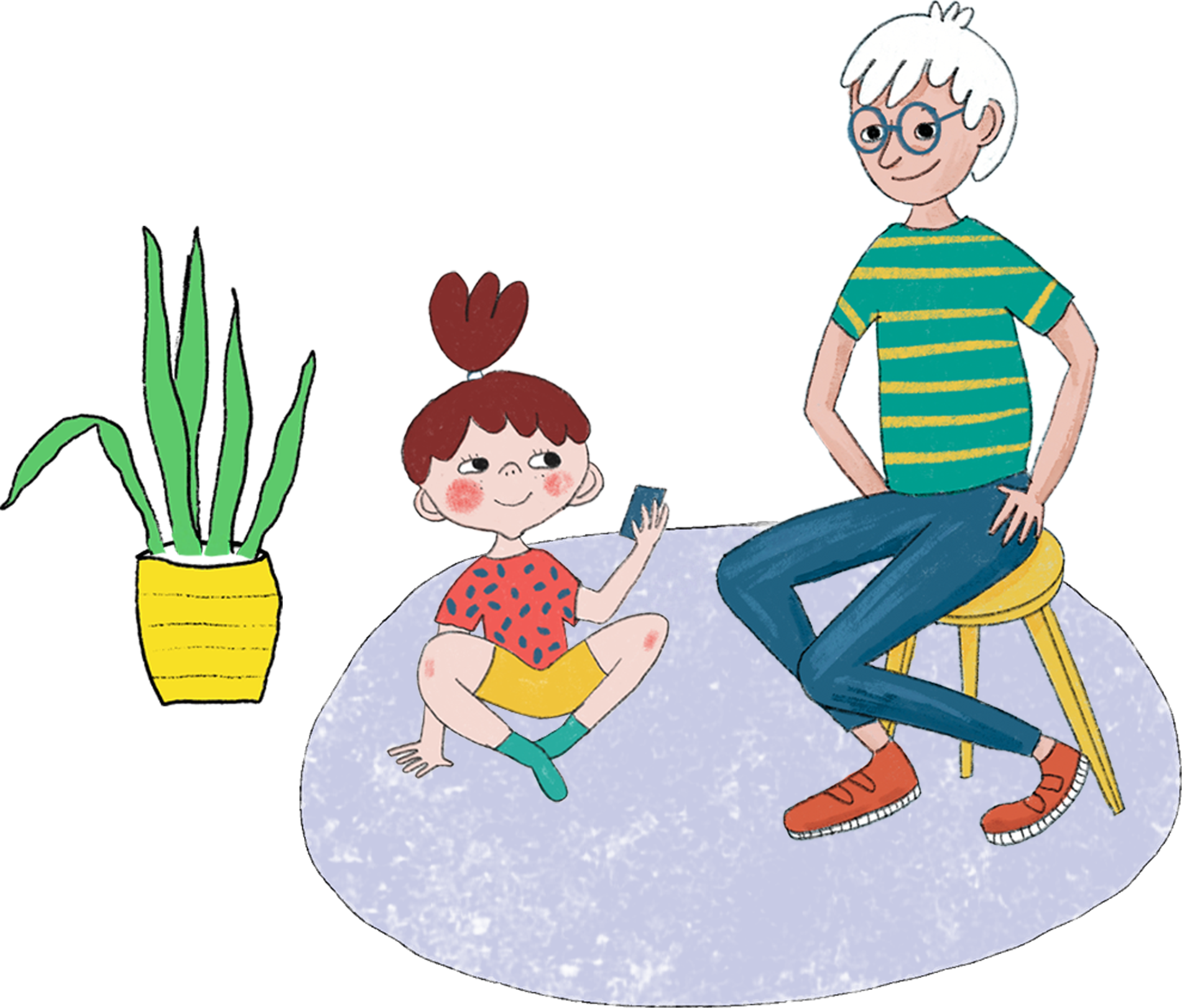 Jette ja Väike Onu koos toas